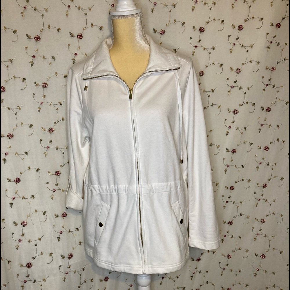 BASIC EDITIONS zip up knit jacket M